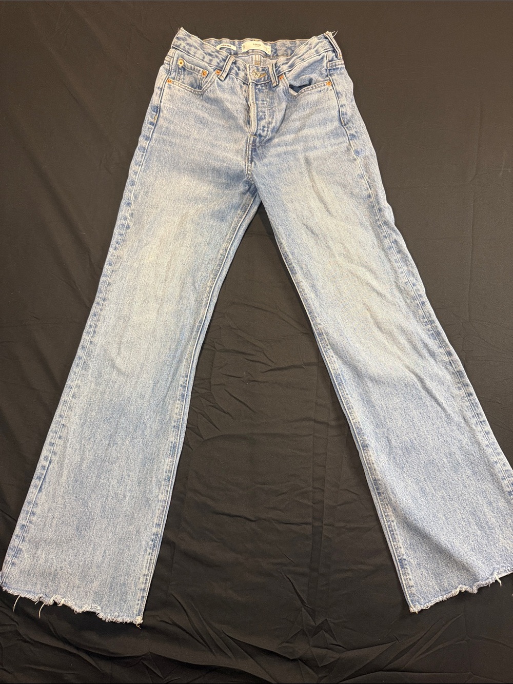 High-Rise Light Blue Flare Jeans for Women Size 24 Wide Y2K
